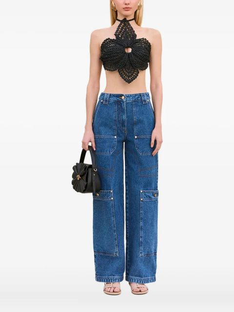 Cult Gaia flower crochet halter top - Black - zdjęcie produktu nr 1