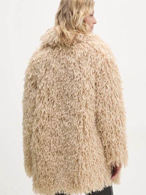 Answear Lab płaszcz damski kolor beżowy przejściowy niezapinany