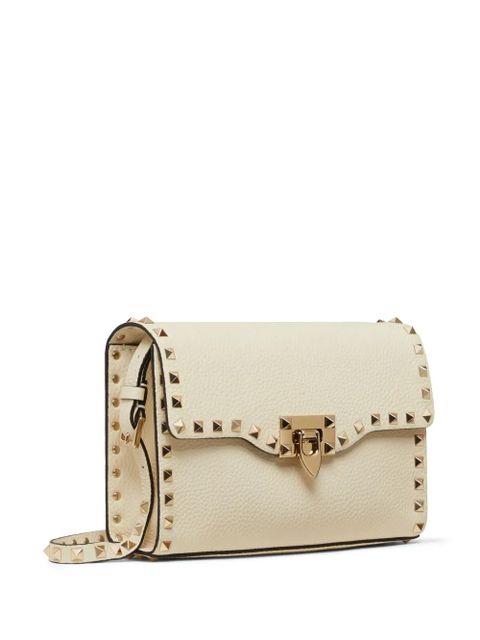Valentino Garavani small Rockstud leather shoulder bag - White