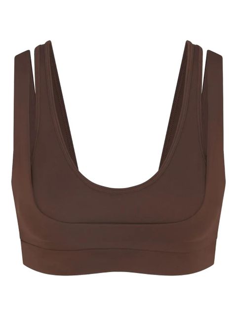 Skims x Nike Matte double-strap scoop sports bra - Brown - zdjęcie produktu nr 1