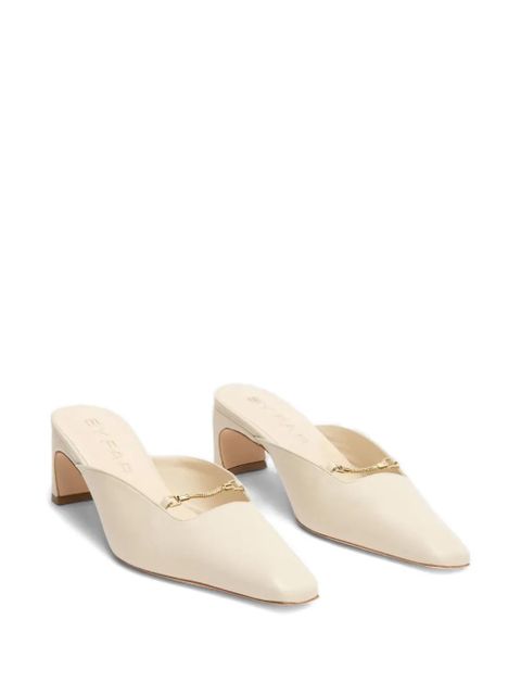 BY FAR Leda sculpted chain leather mules - White - zdjęcie produktu nr 2