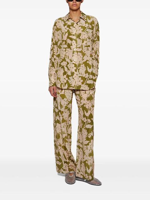Victoria Beckham floral-print trousers - Green - zdjęcie produktu nr 2