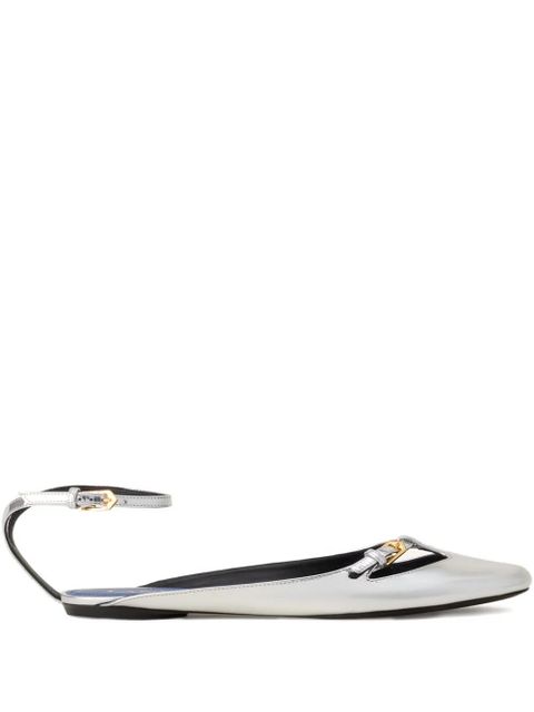 Lanvin buckle ankle-strap ballet flats - Silver - zdjęcie produktu nr 1