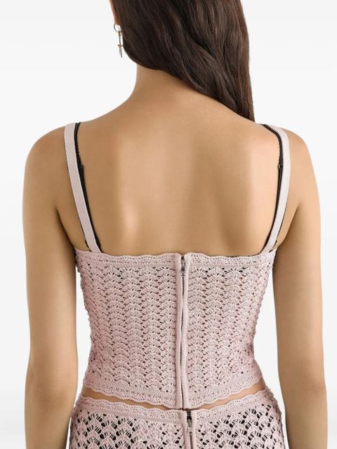 Dolce & Gabbana crochet-knit corset top - Pink - zdjęcie produktu nr 2