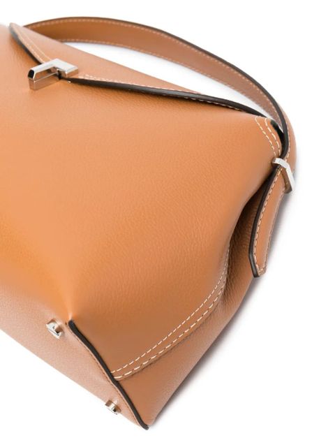 TOTEME T-Lock leather top handle bag - Brown