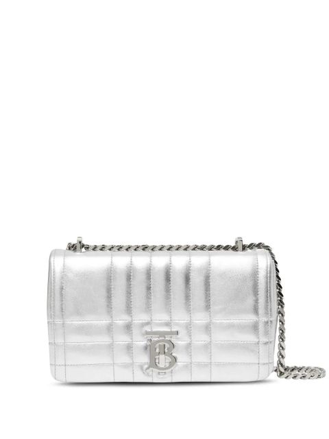 Burberry Small Lola quilted metallic leather bag - Silver - zdjęcie produktu nr 1