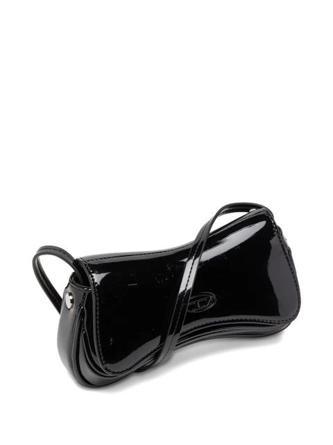 Diesel small logo-plaque crossbody bag - Black
