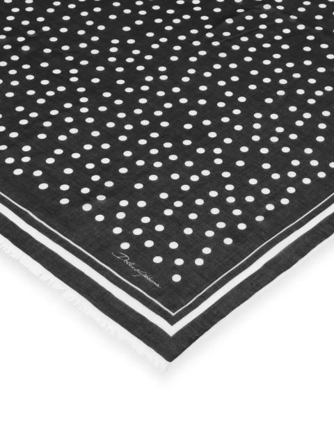 Dolce & Gabbana polka dot-print modal-blend scarf - Black