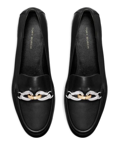 Tory Burch chain-link embellishment loafers - Black