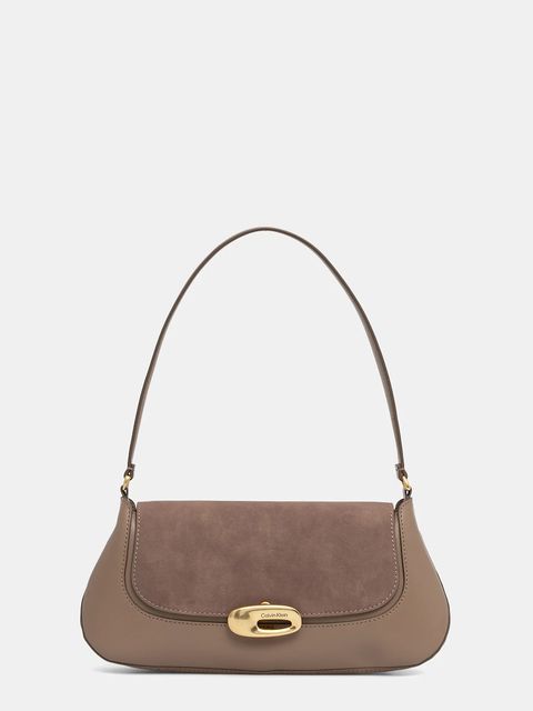 Calvin Klein torebka skórzana kolor beżowy LV04F3337G - zdjęcie produktu nr 1