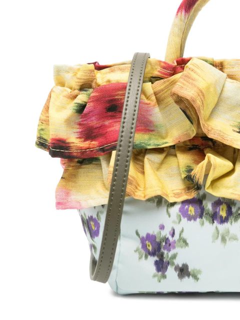 GANNI ruffled-trim tote bag - Yellow