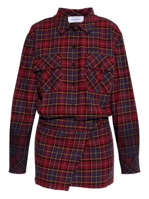 Off-White checked shirt dress - Red - zdjęcie produktu nr 1
