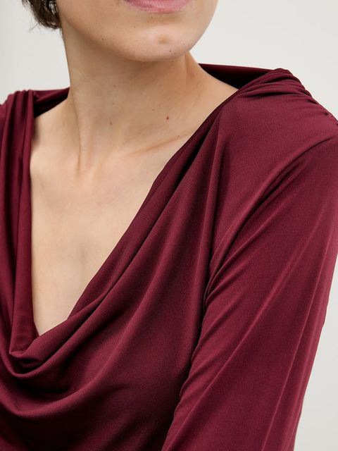 Pedro del Hierro bluzka damska kolor bordowy gładka 8622505