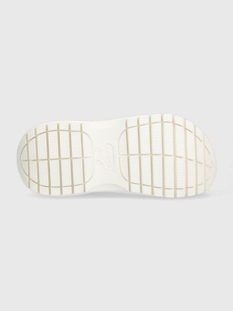 Crocs klapki Classic Mega Crush Clog damskie kolor biały na platformie 207988