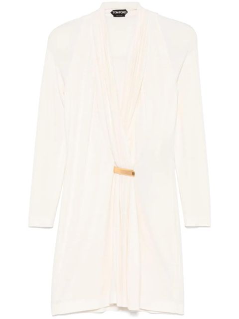 TOM FORD bar-detail V-neck mini dress - White - zdjęcie produktu nr 1