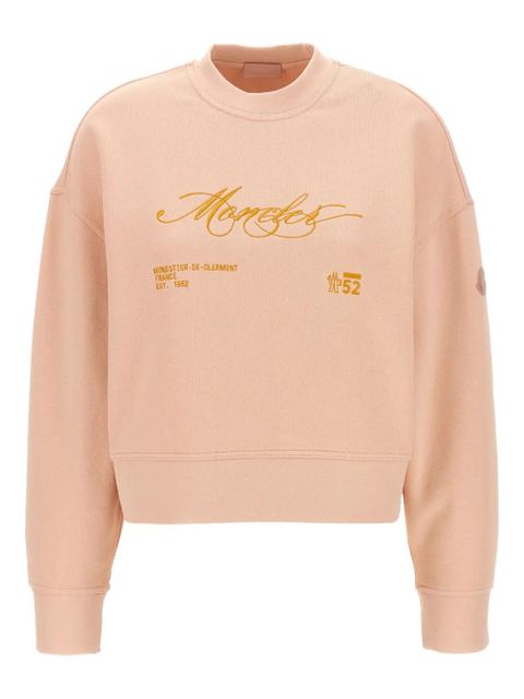 Moncler embroidered crew-neck sweatshirt - Pink - zdjęcie produktu nr 1