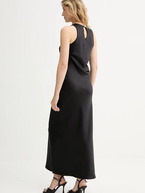 Answear.LAB sukienka kolor czarny maxi rozkloszowana