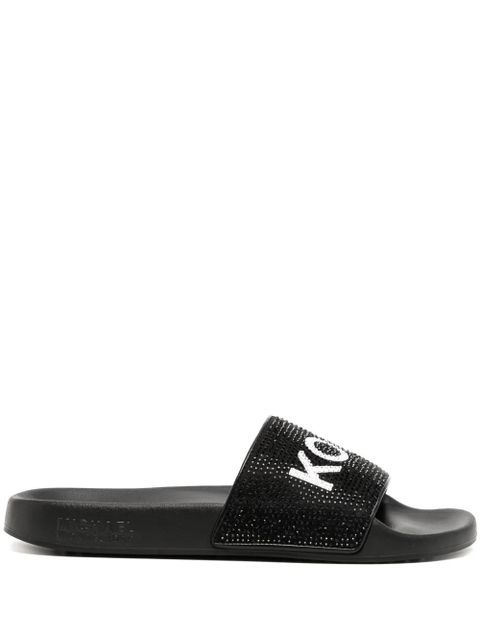 Michael Kors Gilmore rhinestone-embellished slides - Black - zdjęcie produktu nr 1