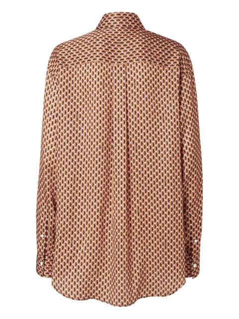 FENDI dots-jacquard silk shirt - Brown - zdjęcie produktu nr 2