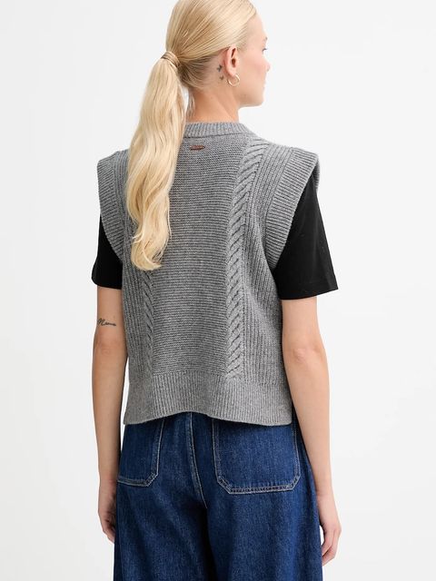 Levi's kamizelka z dodatkiem wełny damski kolor szary ciepły 0038D