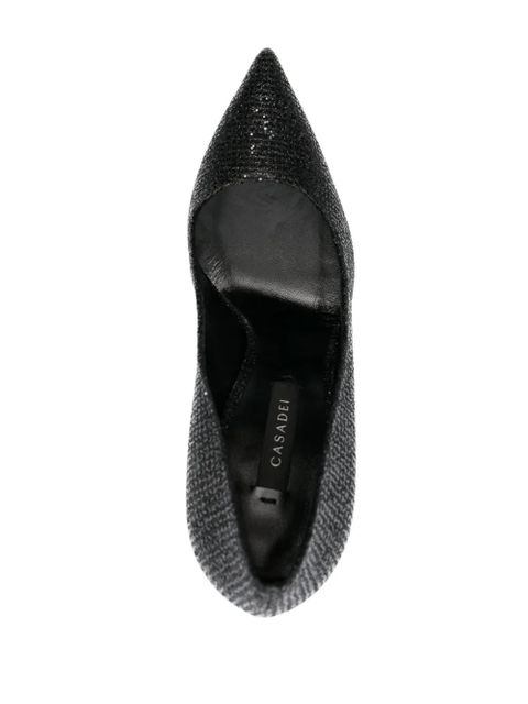 Casadei Blade 120mm sequin-embellished pumps - Black - zdjęcie produktu nr 2