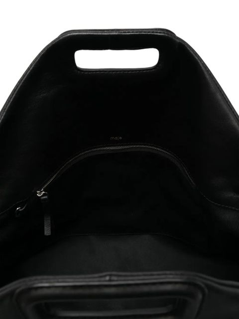 Maje Miss M XL leather shoulder bag - Black