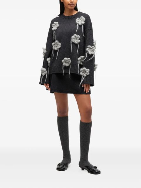 GANNI flower-crochet sweater - Grey - zdjęcie produktu nr 2