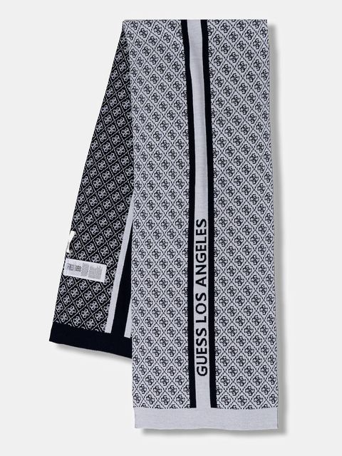 Guess szalik z domieszką wełny SEVYN kolor beżowy wzorzysty W4BZ22 Z3JD2