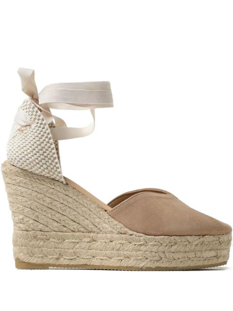 Manebi platform ribbon lace-up espadrilles - Neutrals - zdjęcie produktu nr 1