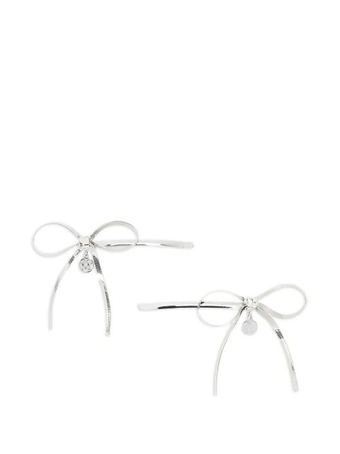 Maison Michel bow-embellished hair slides - SILVER - zdjęcie produktu nr 1