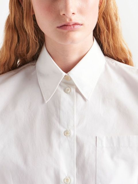 Prada triangle-logo poplin shirt - White