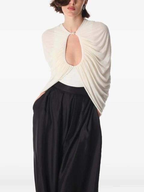 MANURÍ draped blouse - Neutrals