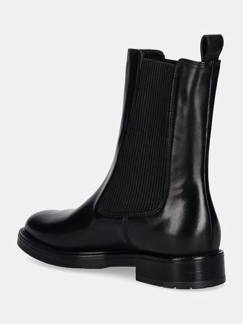 Karl Lagerfeld sztyblety skórzane BLAKE damskie kolor czarny na płaskim obcasie KL41460