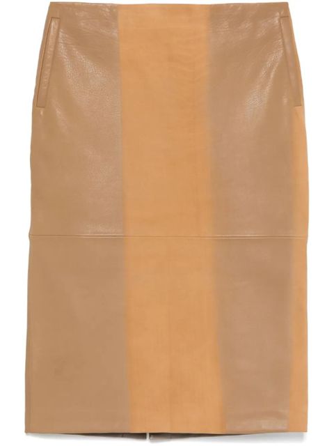Christopher Esber scuffed-leather midi skirt - Neutrals - zdjęcie produktu nr 1