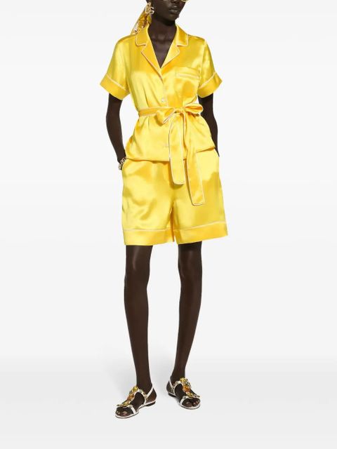 Dolce & Gabbana belted silk shirt - Yellow