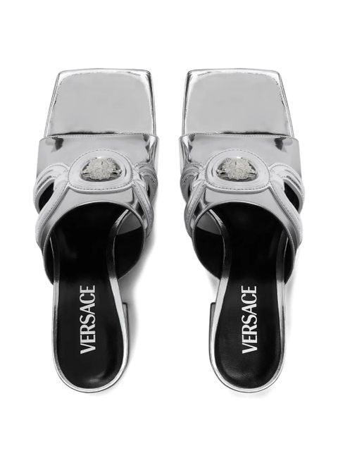 Versace 70mm Medusa '95 metallic mules - Silver