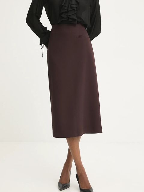 Answear.LAB spódnica kolor bordowy midi ołówkowa