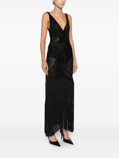 The Attico fringed midi dress - Black - zdjęcie produktu nr 2
