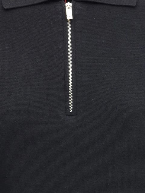 Max Mara Teti zip ribbed polo top - Blue