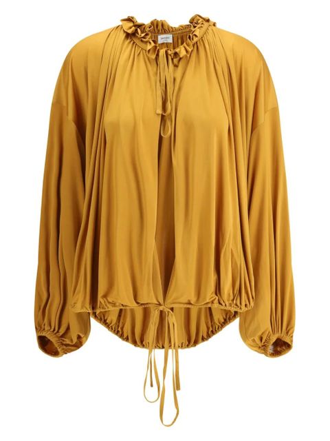 Saint Laurent ruffled drawstring top - Orange - zdjęcie produktu nr 1