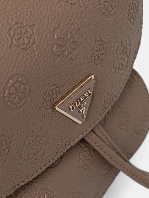 Guess plecak CRESIDIA damski kolor beżowy mały z aplikacją HWPD98 88310