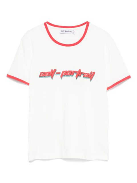 Self-Portrait logo-print T-shirt - White - zdjęcie produktu nr 1