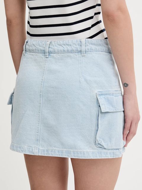 Karl Kani spódnica jeansowa kolor niebieski mini rozkloszowana PD00001820