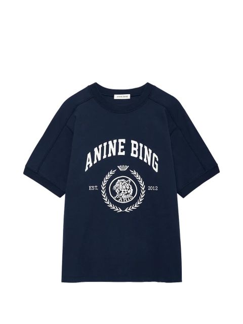 ANINE BING logo-print T-shirt - Blue - zdjęcie produktu nr 1