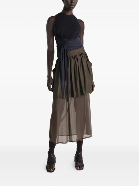LEMAIRE pockets draped asymmetric skirt - Brown - zdjęcie produktu nr 2