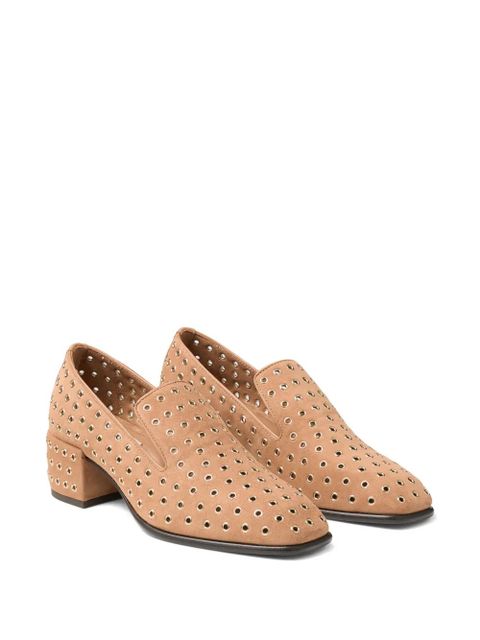 Jimmy Choo Eliot metal-eyelet heeled loafers - Neutrals - zdjęcie produktu nr 2