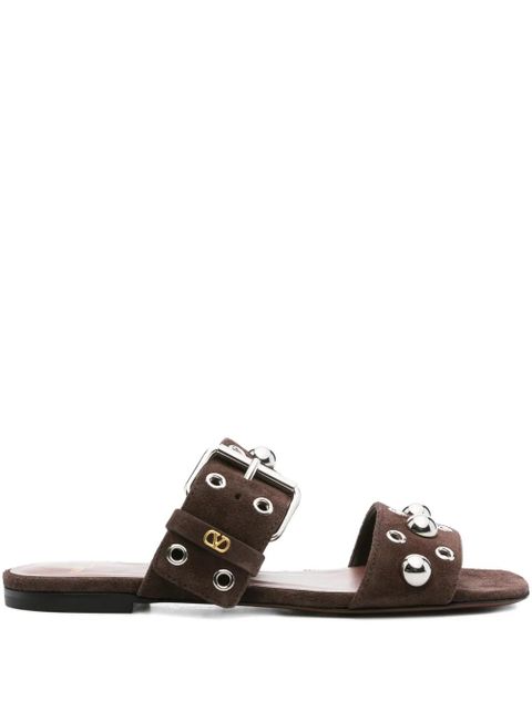 Valentino Garavani studded buckle flats - Brown - zdjęcie produktu nr 1