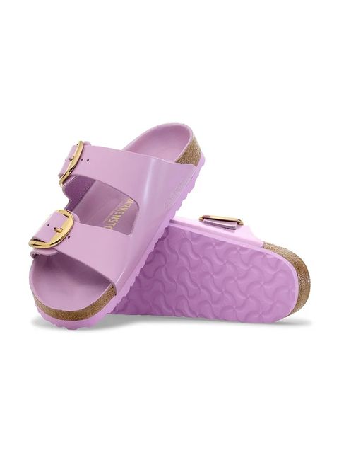 Birkenstock klapki skórzane Arizona Big Buckle damskie kolor fioletowy 1030328