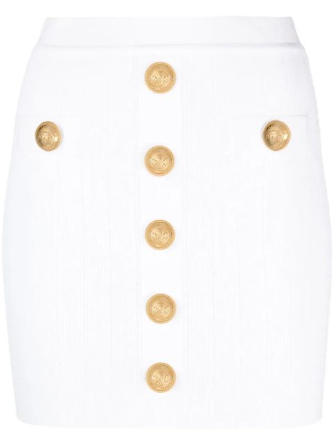 Balmain ribbed-knit mini skirt - White - zdjęcie produktu nr 1