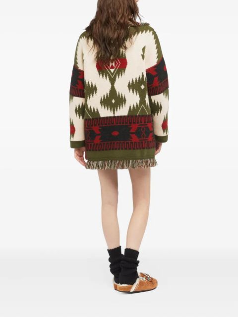 Alanui Icon jacquard fringe cardigan - Multicolour